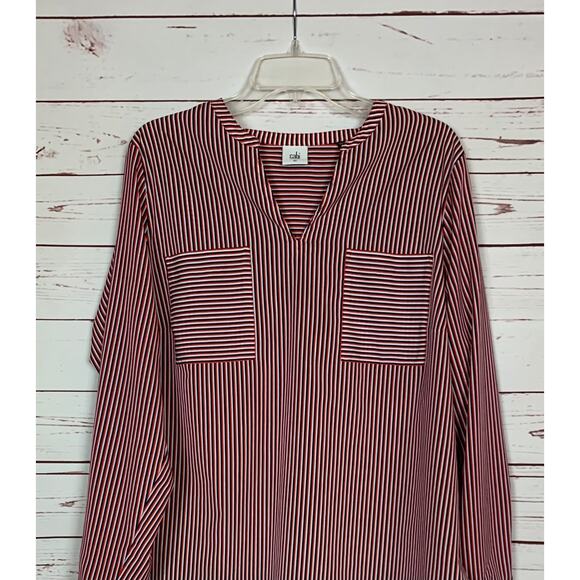 Cabi Women's XL Extra Large Franklin Red White Blue Striped Top Blouse #5335 - Picture 3 of 12